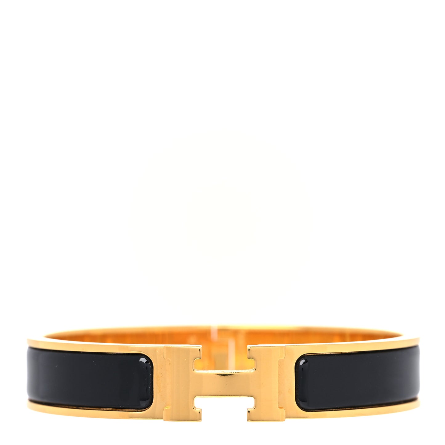 Enamel Narrow Clic Clac H Bracelet PM Black