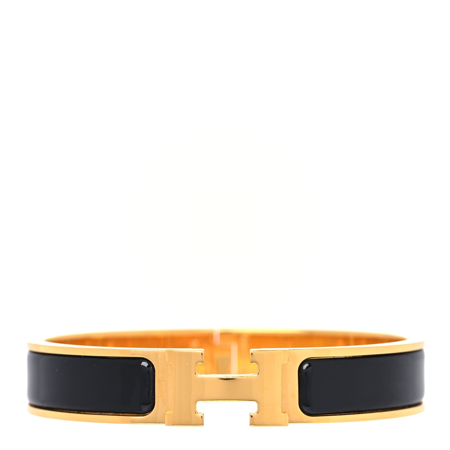Hermes Enamel Narrow Clic Clac H Bracelet PM Black 1 of 7