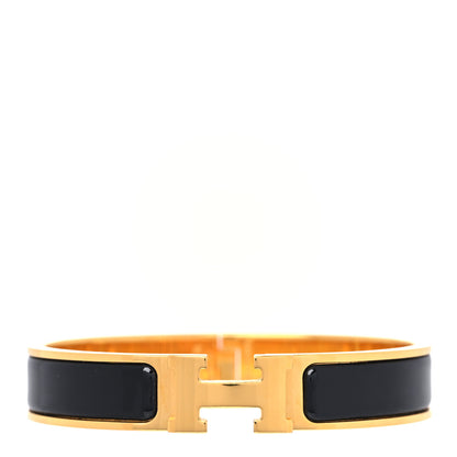 Hermes Enamel Narrow Clic Clac H Bracelet PM Black 1 of 7