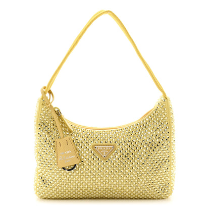 Prada Satin Crystal Mini Re-Edition 2000 Bag Ananas 1 of 10