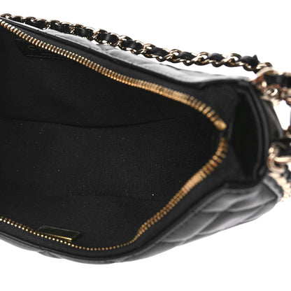 Chanel Lambskin Quilted Small Hobo Bag Black 5 of 10
