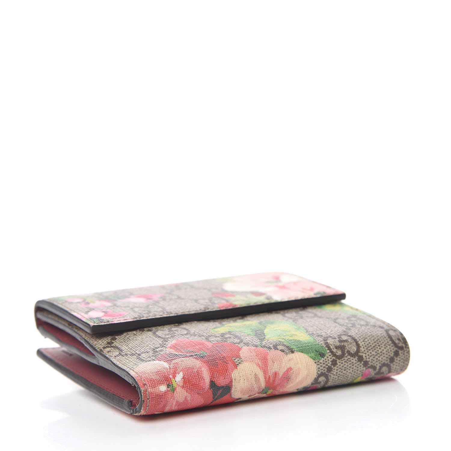 Gucci GG Supreme Monogram Blooms French Flap Wallet Beige Multicolor Dry Rose 4 of 7