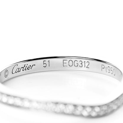 Cartier Platinum Diamond Ballerine Wedding Band Ring 51 5.75 4 of 5