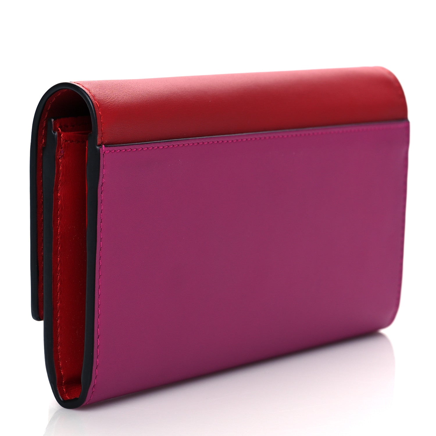 Gucci Moon Calfskin Continental Wallet New Rosette Hibiscus Red 3 of 7