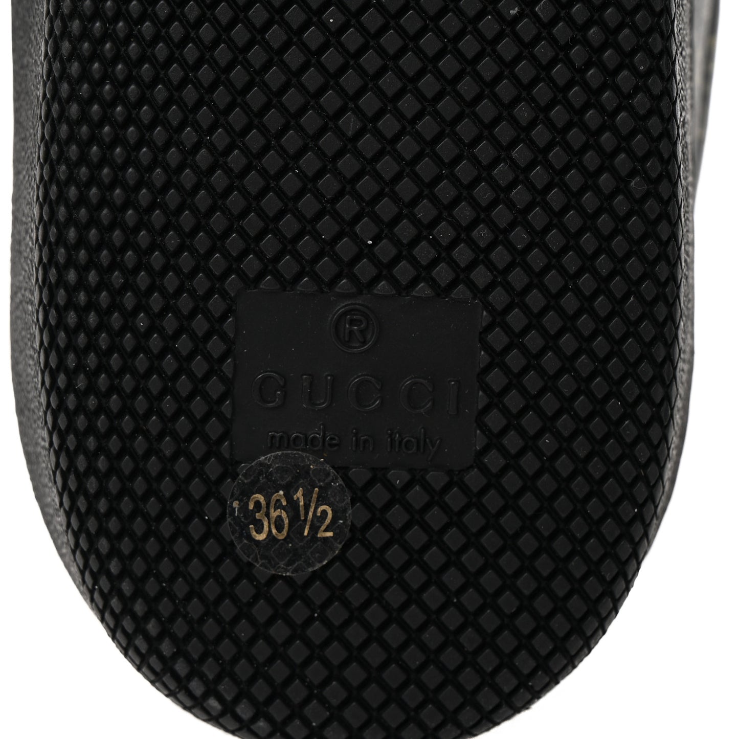 X DAPPER DAN Calfskin Laminated Ayers GG Micro Monogram Womens G74 Sneakers 36.5 Black Gold