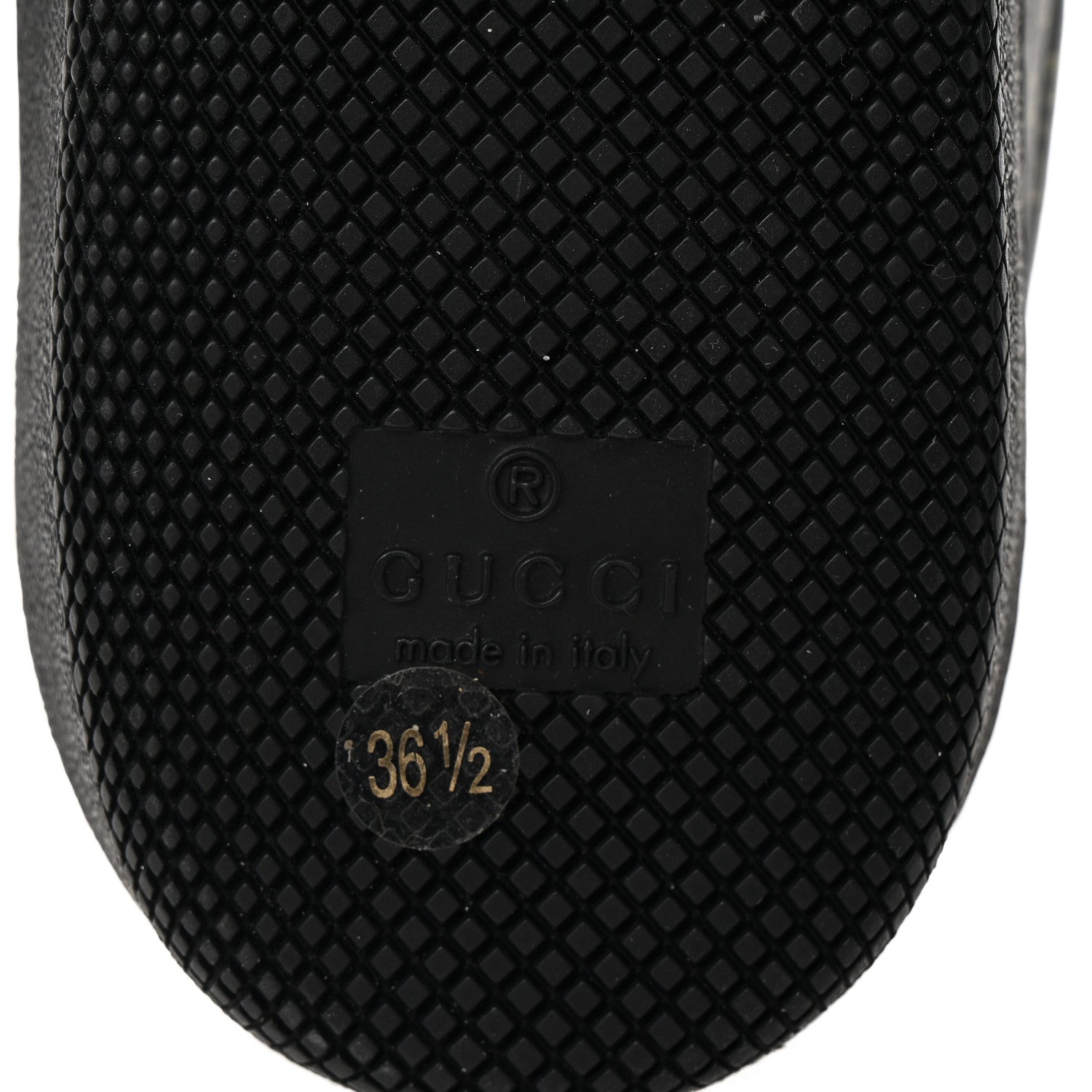 Gucci X DAPPER DAN Calfskin Laminated Ayers GG Micro Monogram Womens G74 Sneakers 36.5 Black Gold 7 of 11