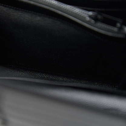 Saint Laurent Grain De Poudre Matelasse Chevron Monogram Chain Wallet Black 10 of 11