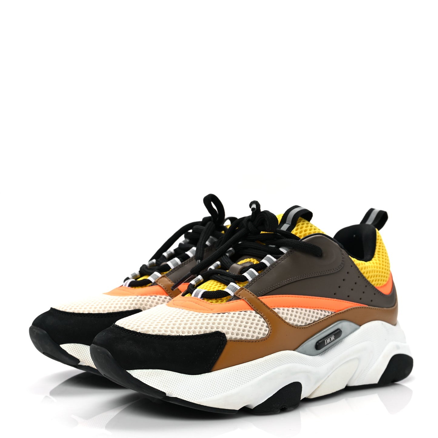 Technical Mesh Calfskin Mens B22 Sneakers 43 Multicolor
