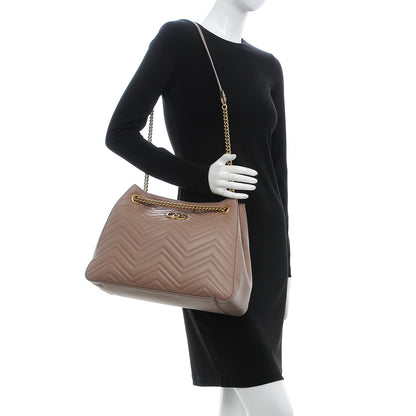 Gucci Calfskin Matelasse Medium GG Marmont Shoulder Tote Bag Porcelain Rose 2 of 7