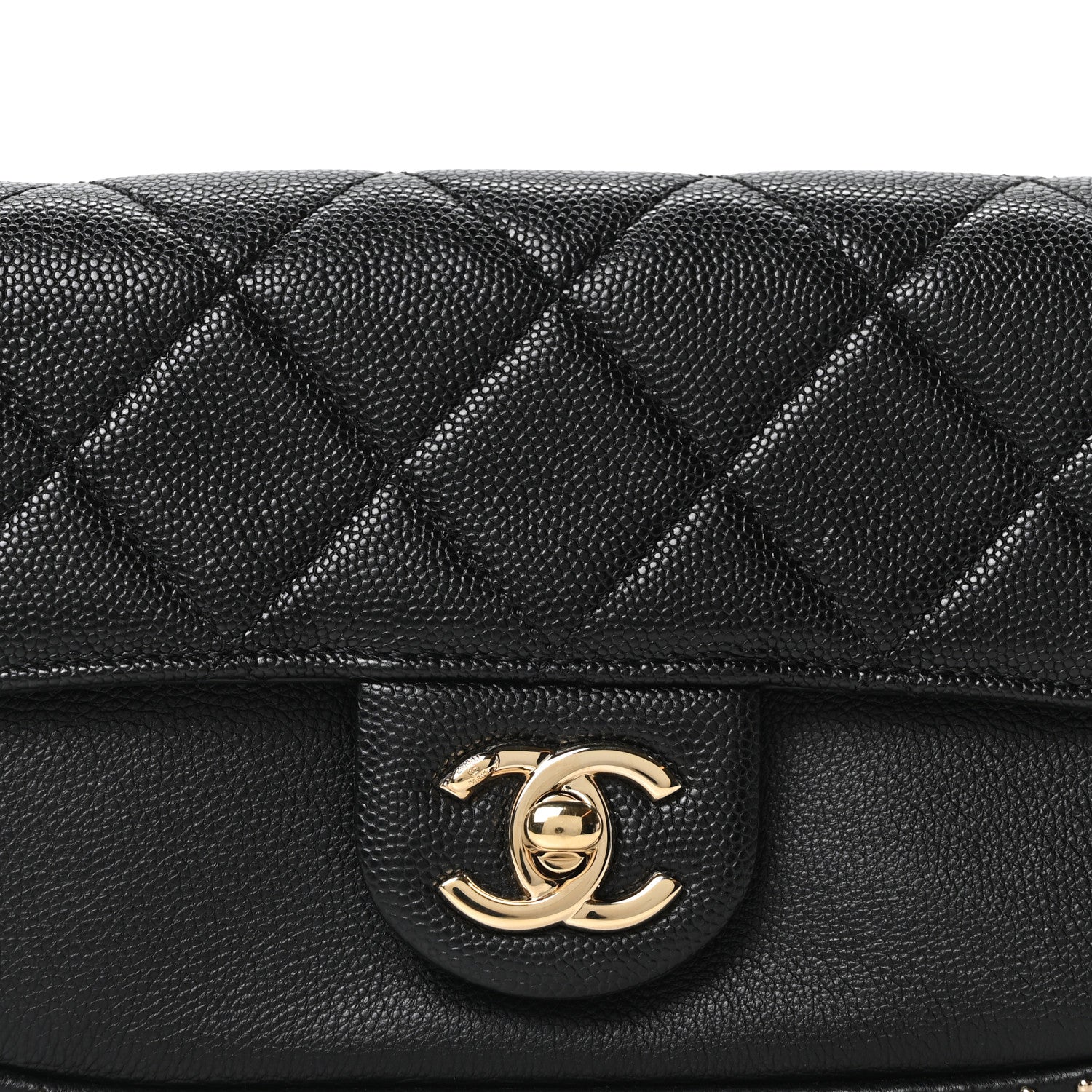 Chanel Caviar Quilted Studded Flap Waist Bag Black 8 of 10