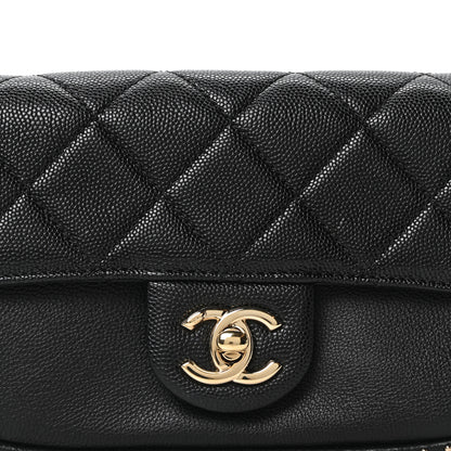 Chanel Caviar Quilted Studded Flap Waist Bag Black 8 of 10