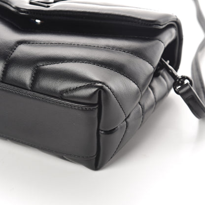 Saint Laurent Calfskin Y Quilted Monogram Toy Loulou Crossbody Bag Black 8 of 9