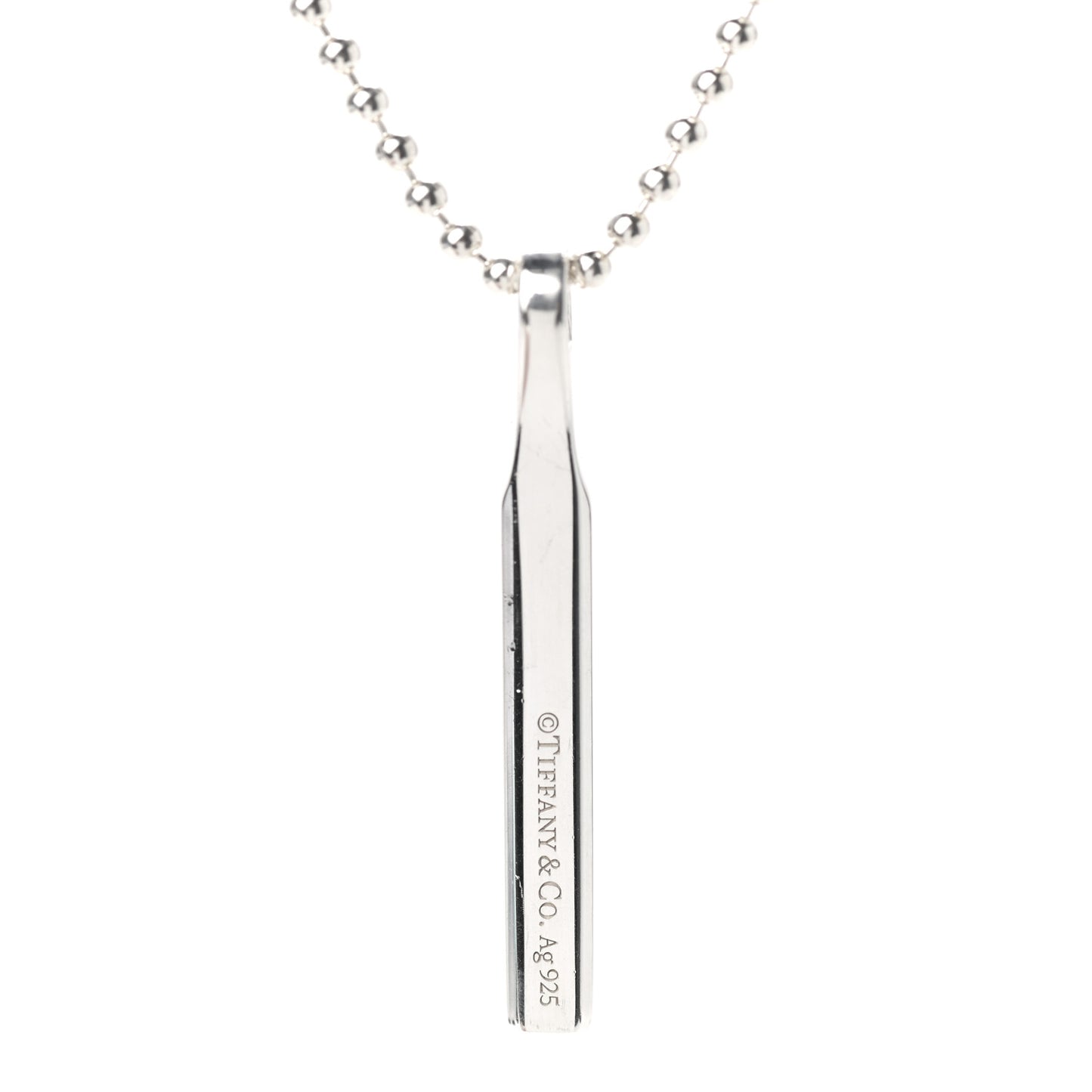 Sterling Silver 1837 Makers Bar Pendant Necklace