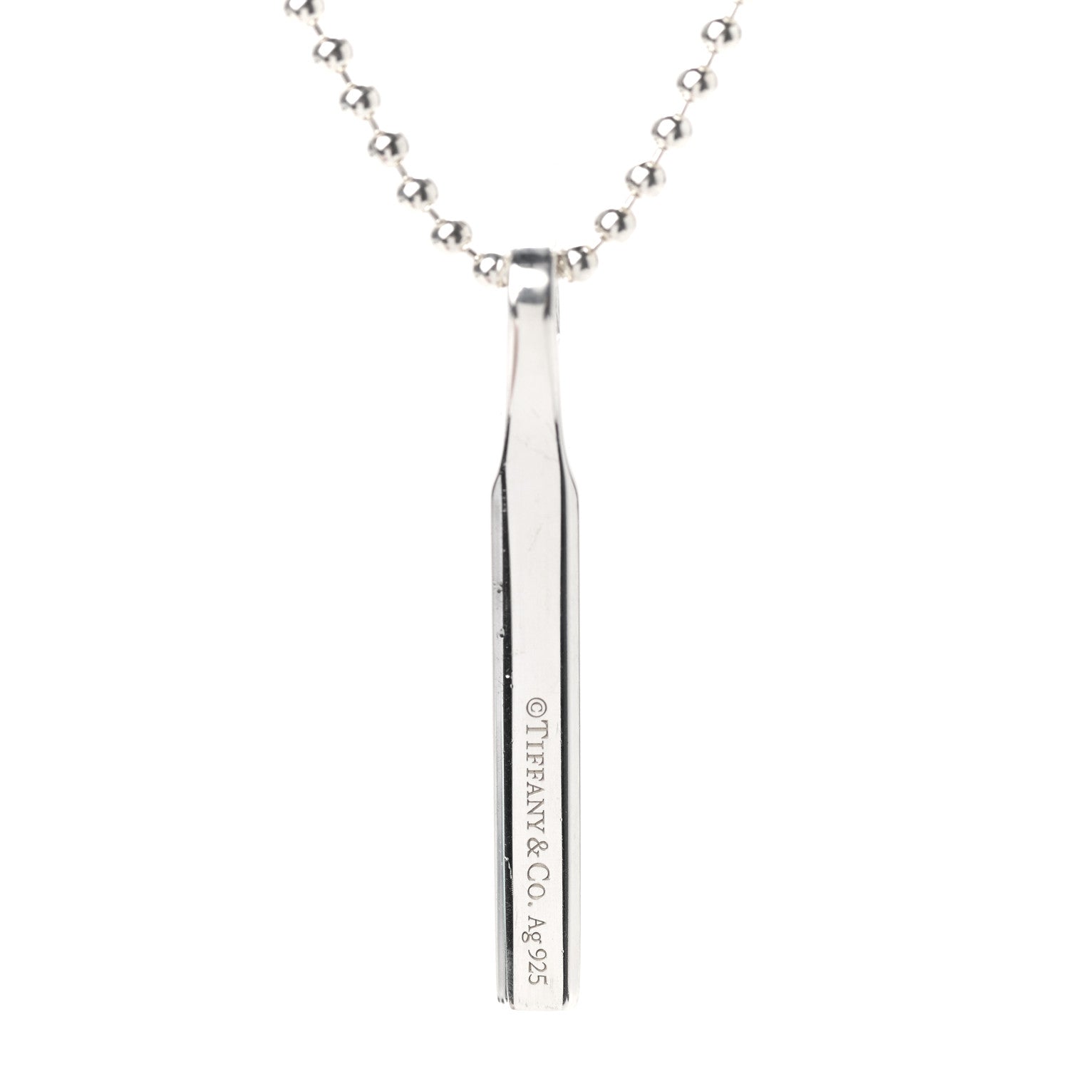 Tiffany Sterling Silver 1837 Makers Bar Pendant Necklace 4 of 6