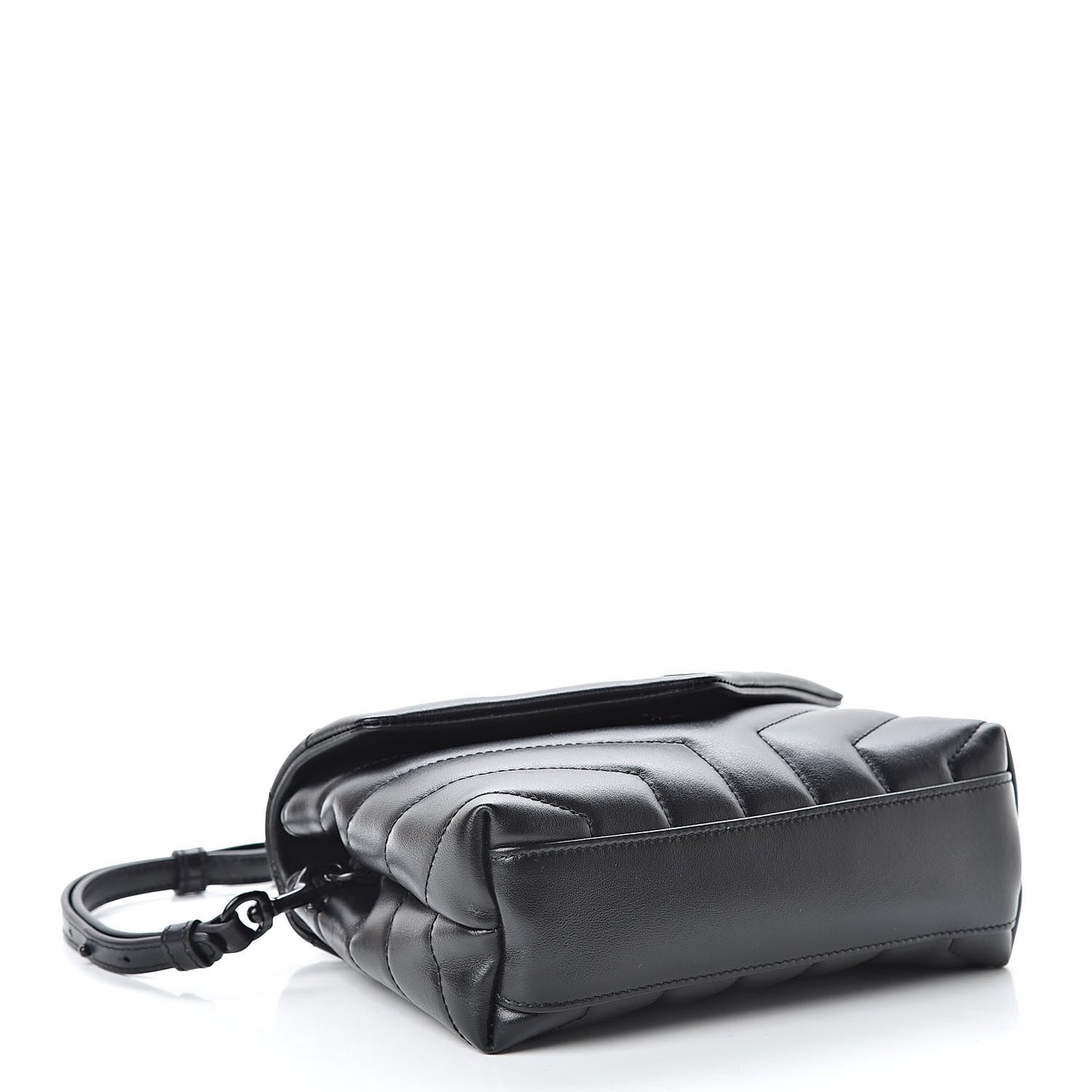 Calfskin Y Quilted Monogram Toy Loulou Crossbody Bag Black