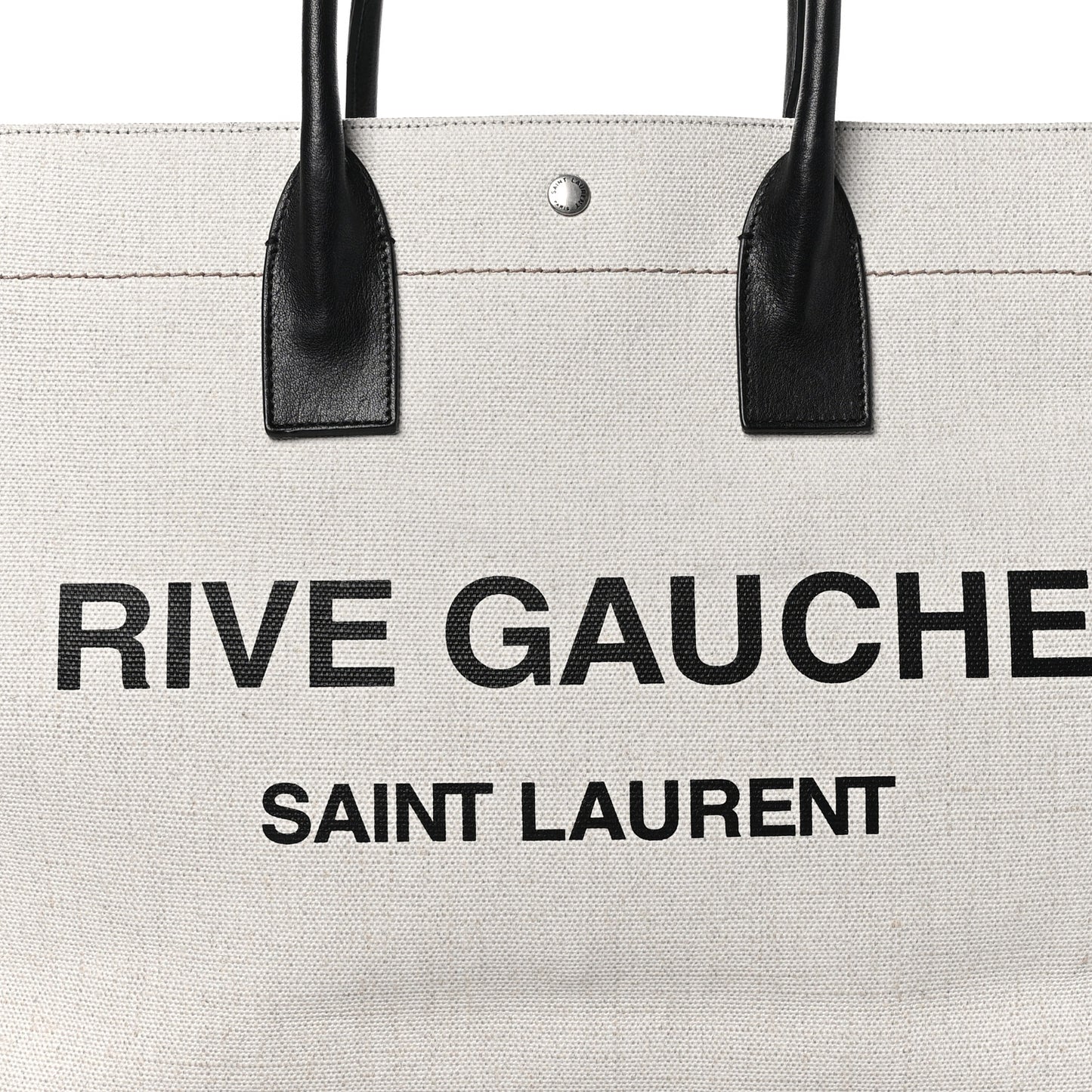 Linen Calfskin Rive Gauche Tote Optic White