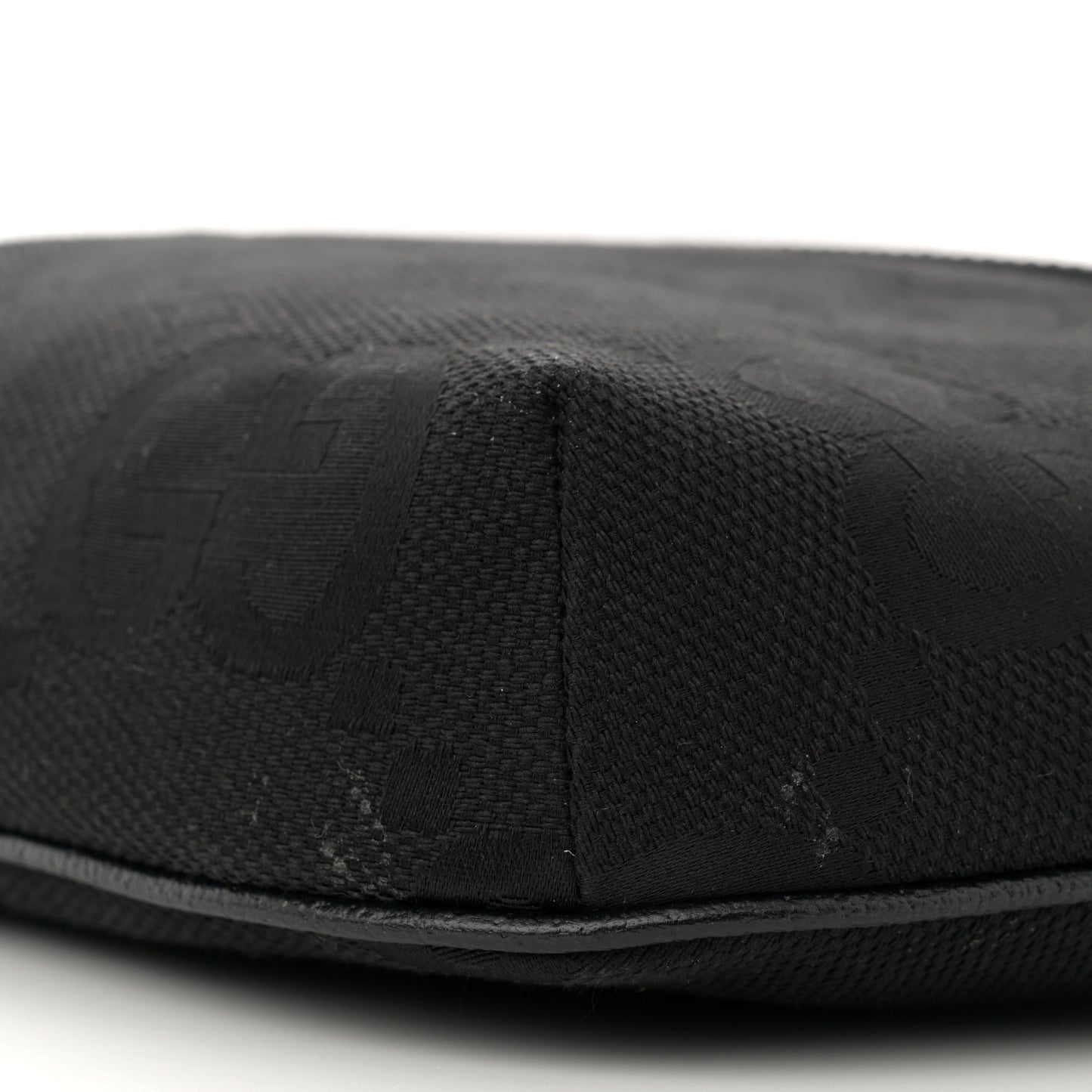 Monogram Jumbo GG Textured Dollar Calfskin Web Belt Bag Black
