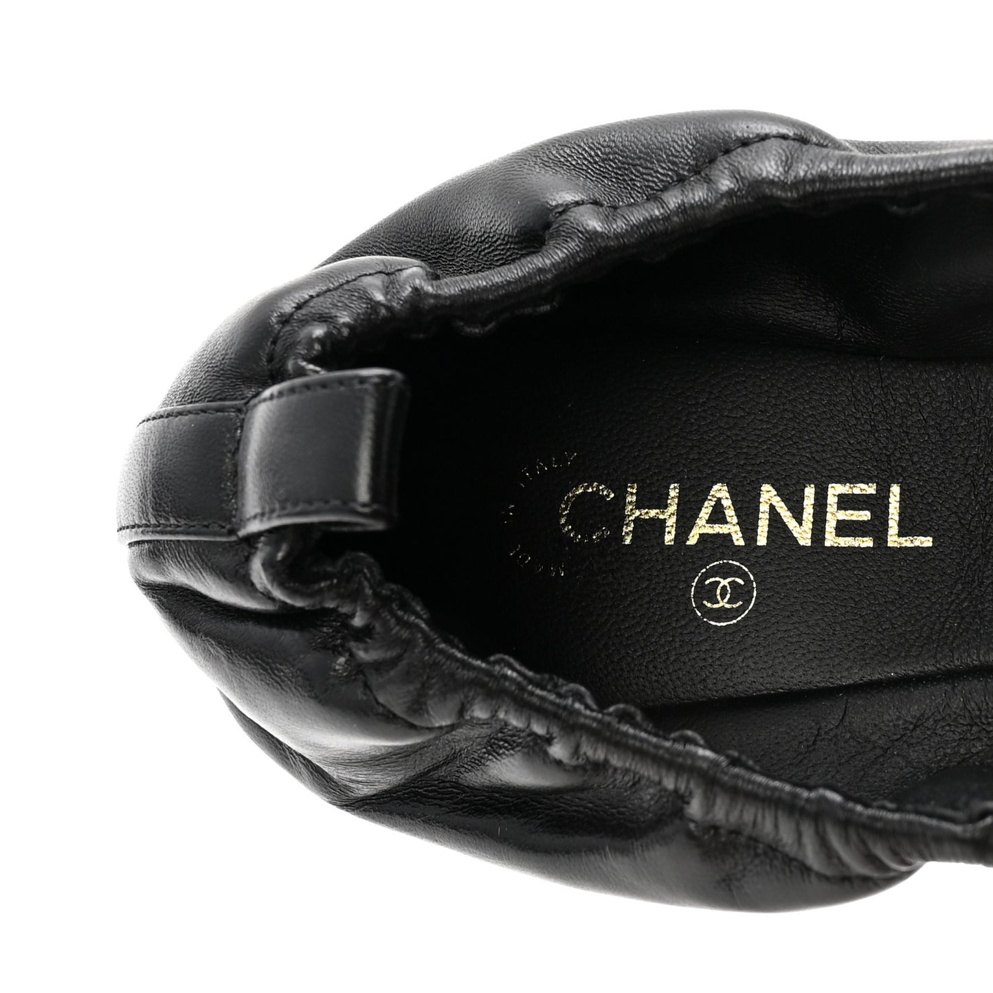 Lambskin CC Turnlock Ballerina Flats 37 Black