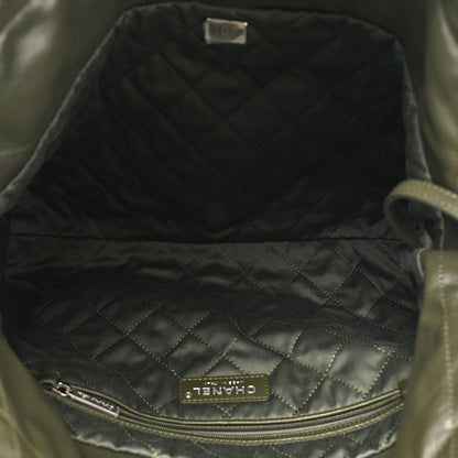 Chanel Shiny Calfskin Quilted Small Chanel 22 Khaki 6 of 13