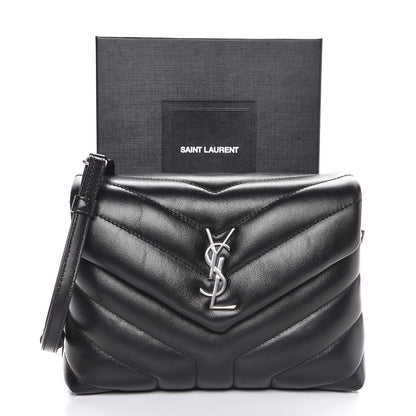 Saint Laurent Calfskin Y Quilted Monogram Toy Loulou Crossbody Bag Black 9 of 9