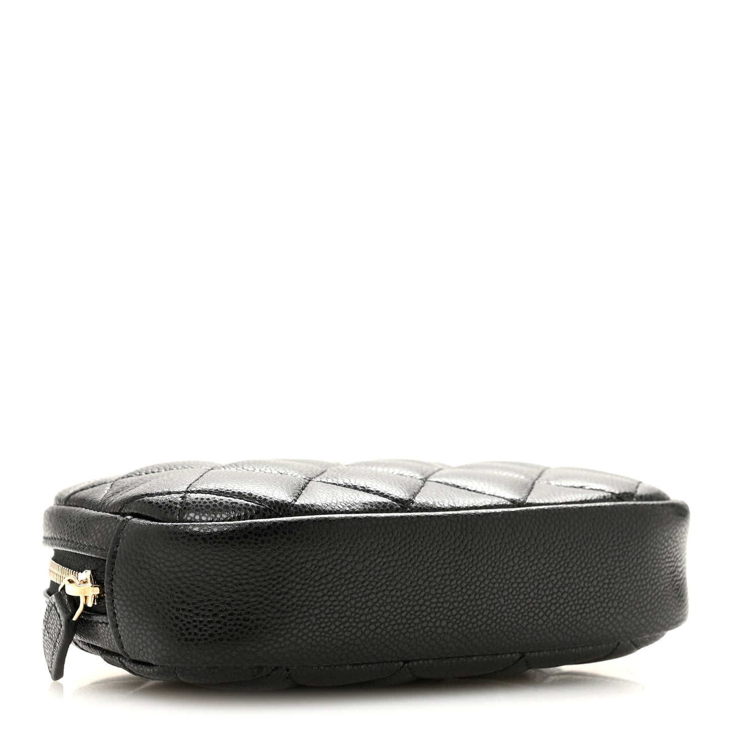 Caviar Quilted Small Curvy Pouch Cosmetic Case Black Black