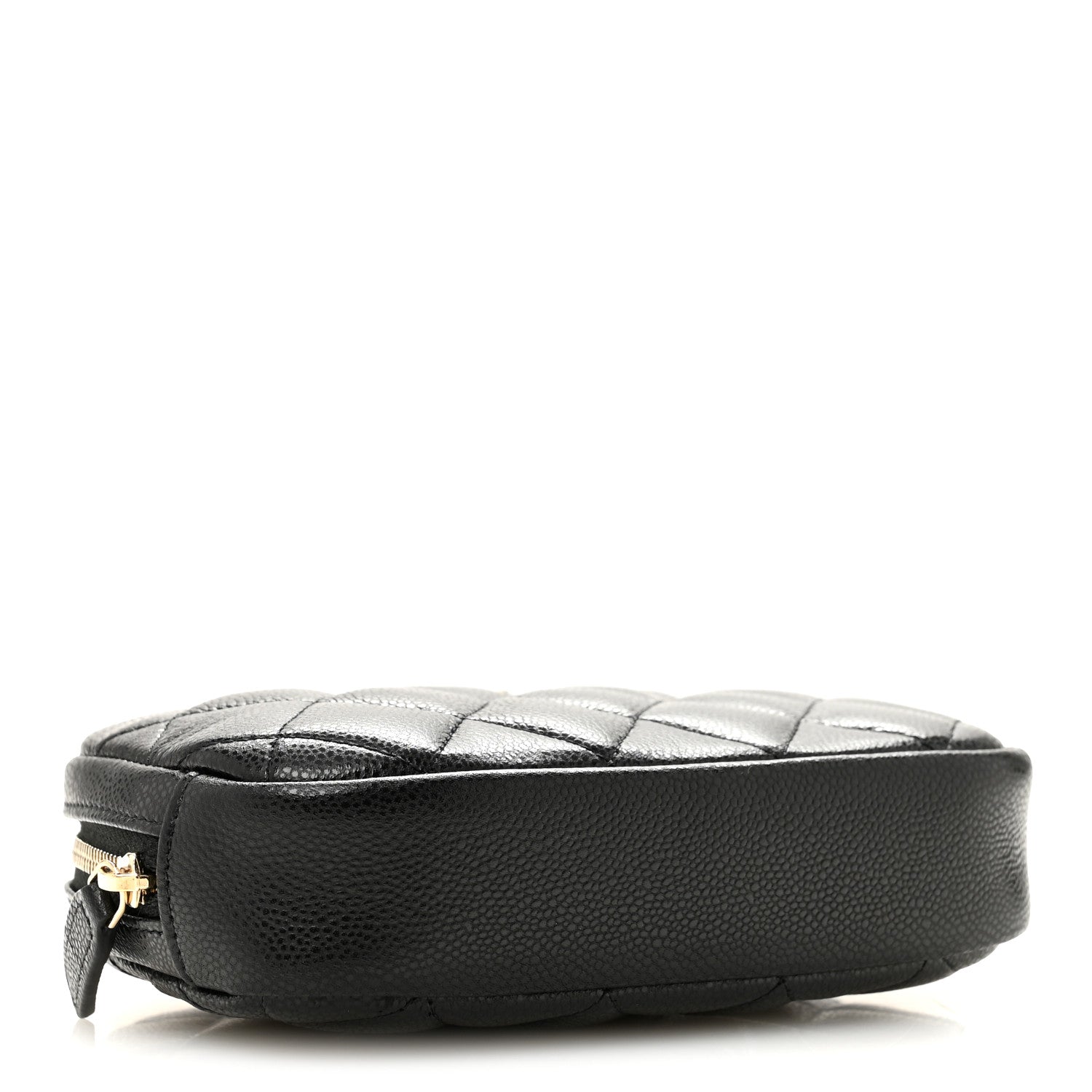Chanel Caviar Quilted Small Curvy Pouch Cosmetic Case Black Black 4 of 8