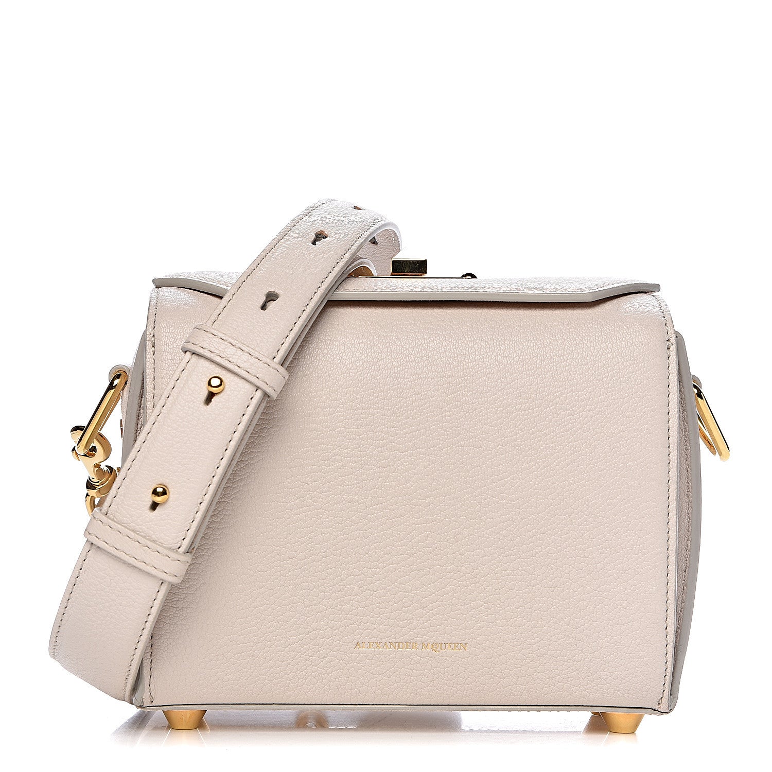 Alexander McQueen Silky Amish Grain Calfskin Box Shoulder Bag 19 Off White 1 of 9