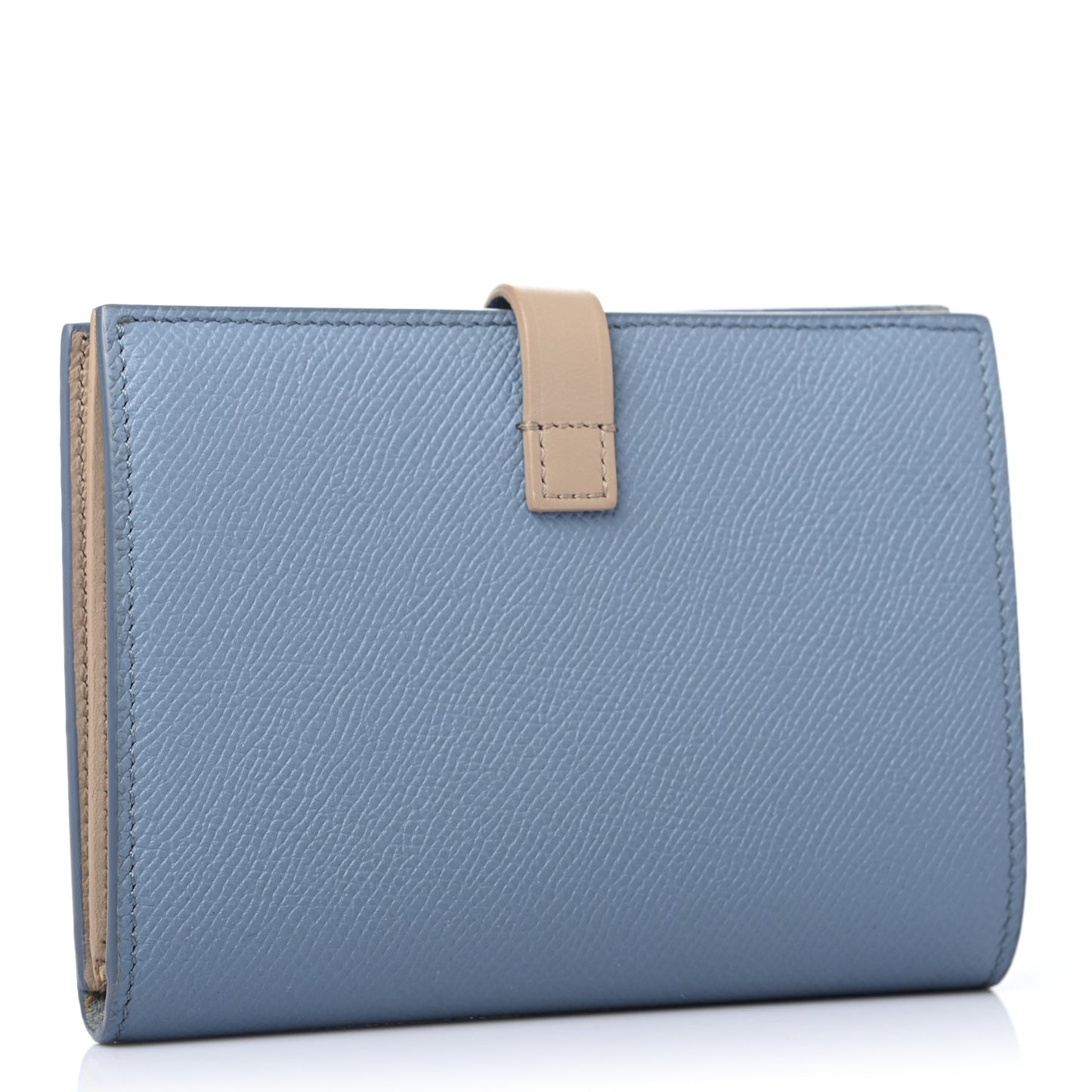 Grained Calfskin Medium Multifunction Strap Wallet Cloud