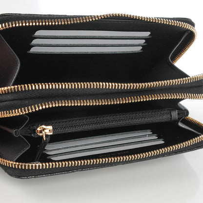 Chanel Caviar Quilted Large Gusset Double Zip Around Wallet Black 5 of 8