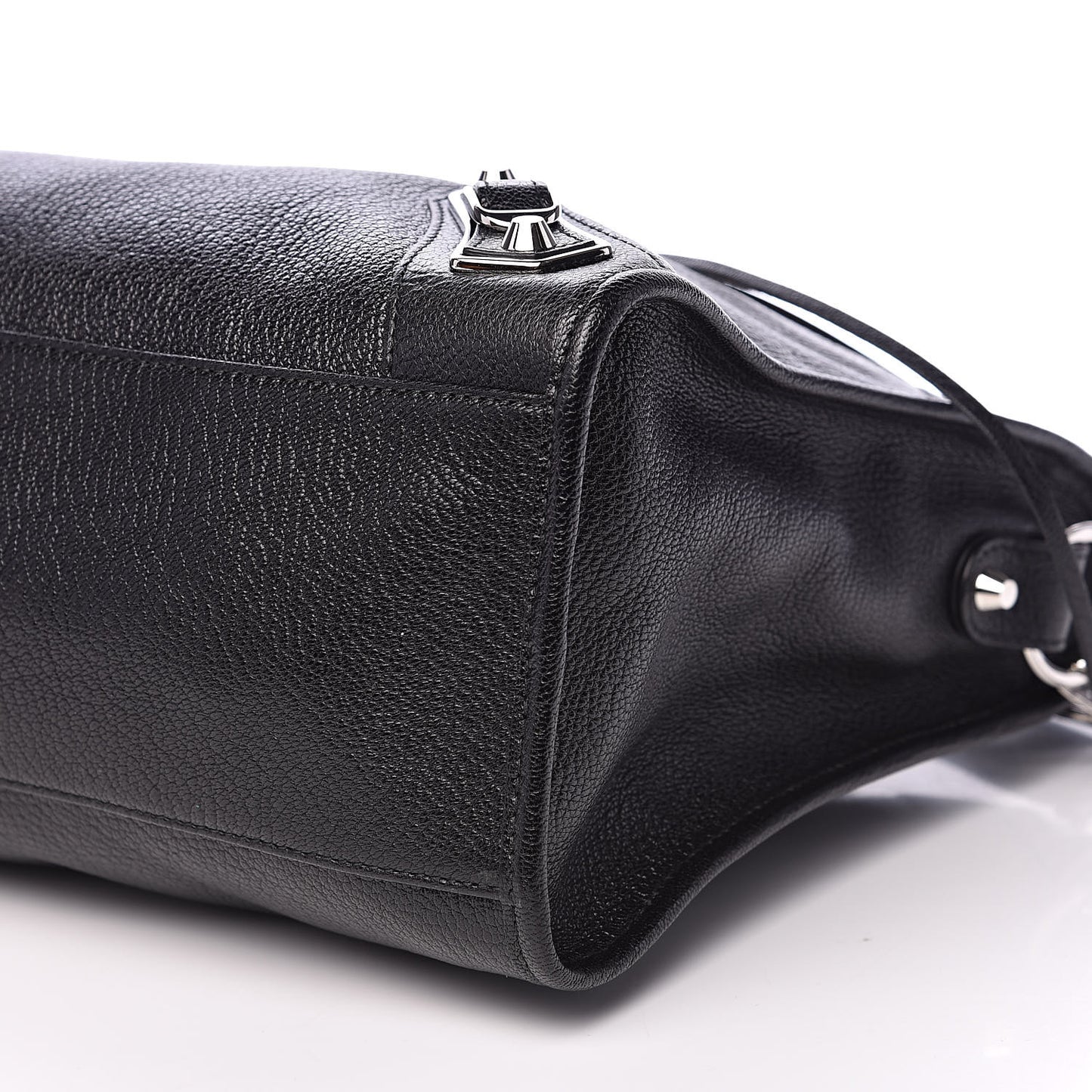 Chevre Silver Metallic Edge Hardware City Black