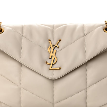 Saint Laurent Lambskin Quilted Small Loulou Puffer Monogram Chain Satchel Crema Soft 7 of 11