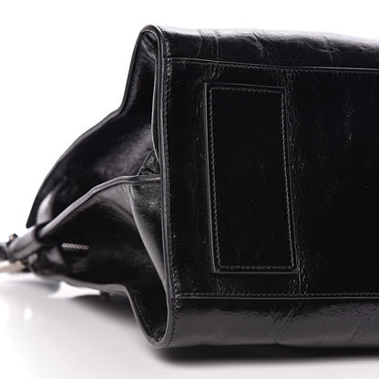 Saint Laurent Cracked Shiny Calfskin Souple 36H Sac De Jour Duffle Black 9 of 11