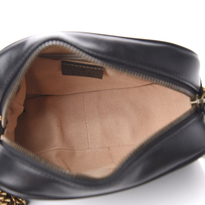 Gucci Calfskin Matelasse Mini GG Marmont Chain Shoulder Bag Black 5 of 10