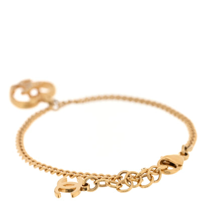 Chanel Crystal Chain Heart Bracelet Gold 3 of 4