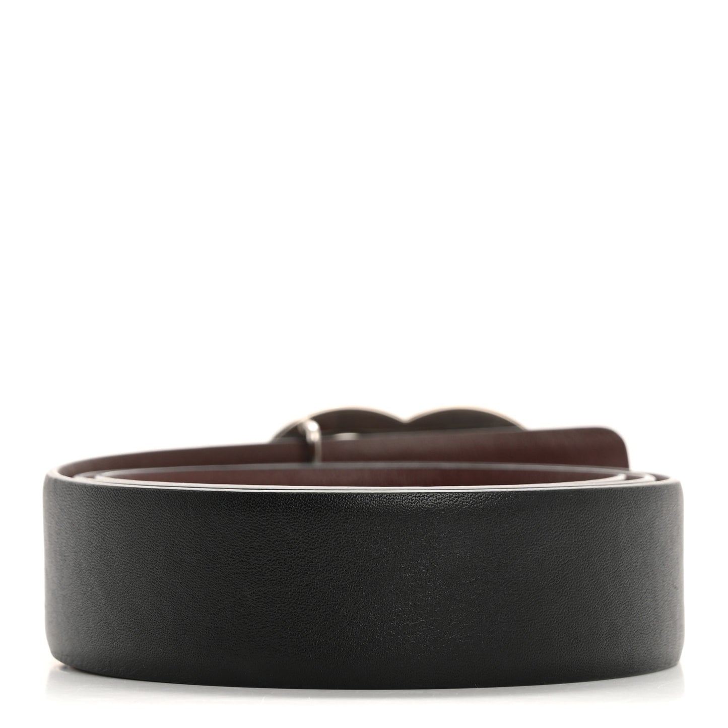 Calfskin CC Reversible Belt 75 30 Black Burgundy