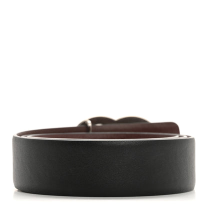 Chanel Calfskin CC Reversible Belt 75 30 Black Burgundy 2 of 6