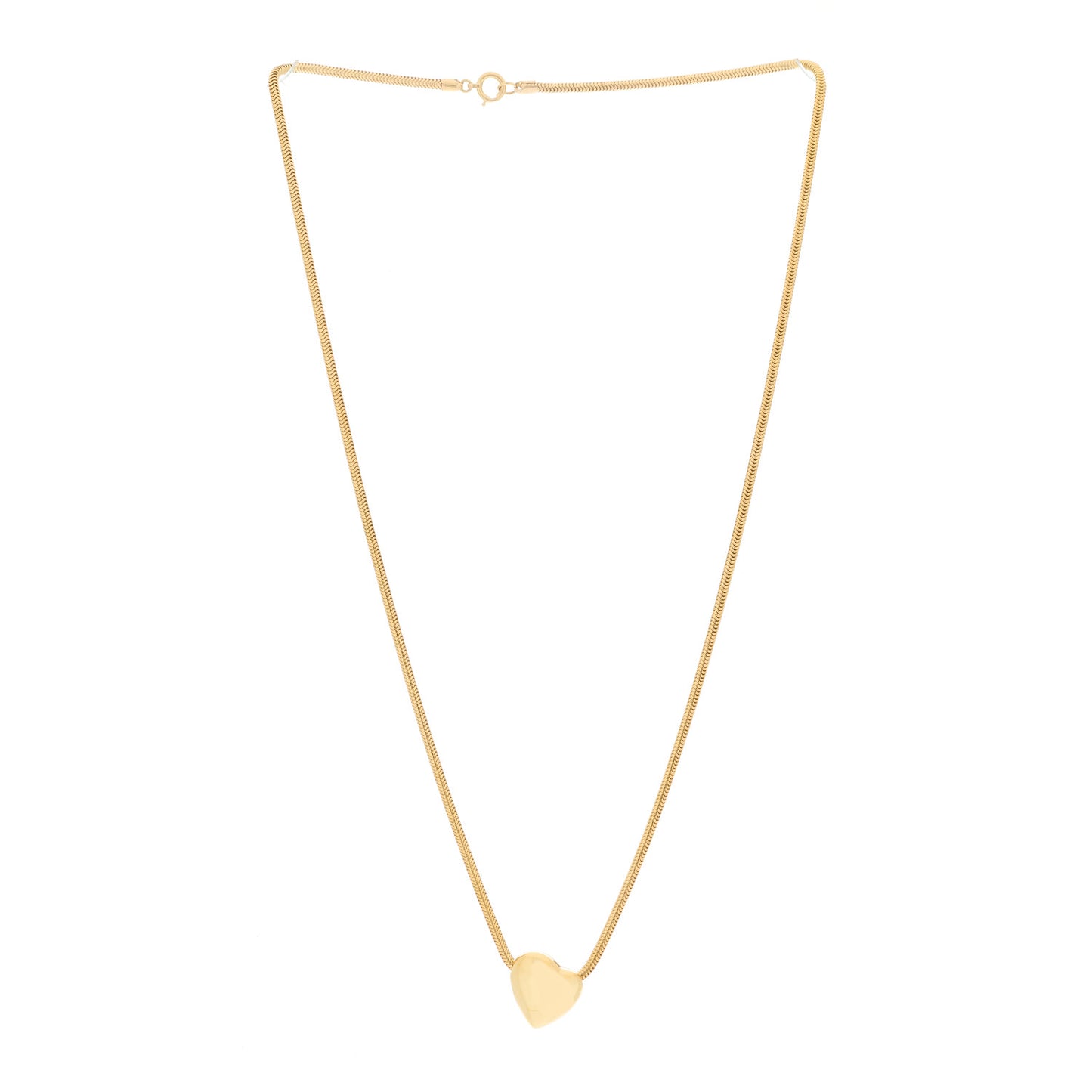 18K Yellow Gold Heart Pendant Necklace