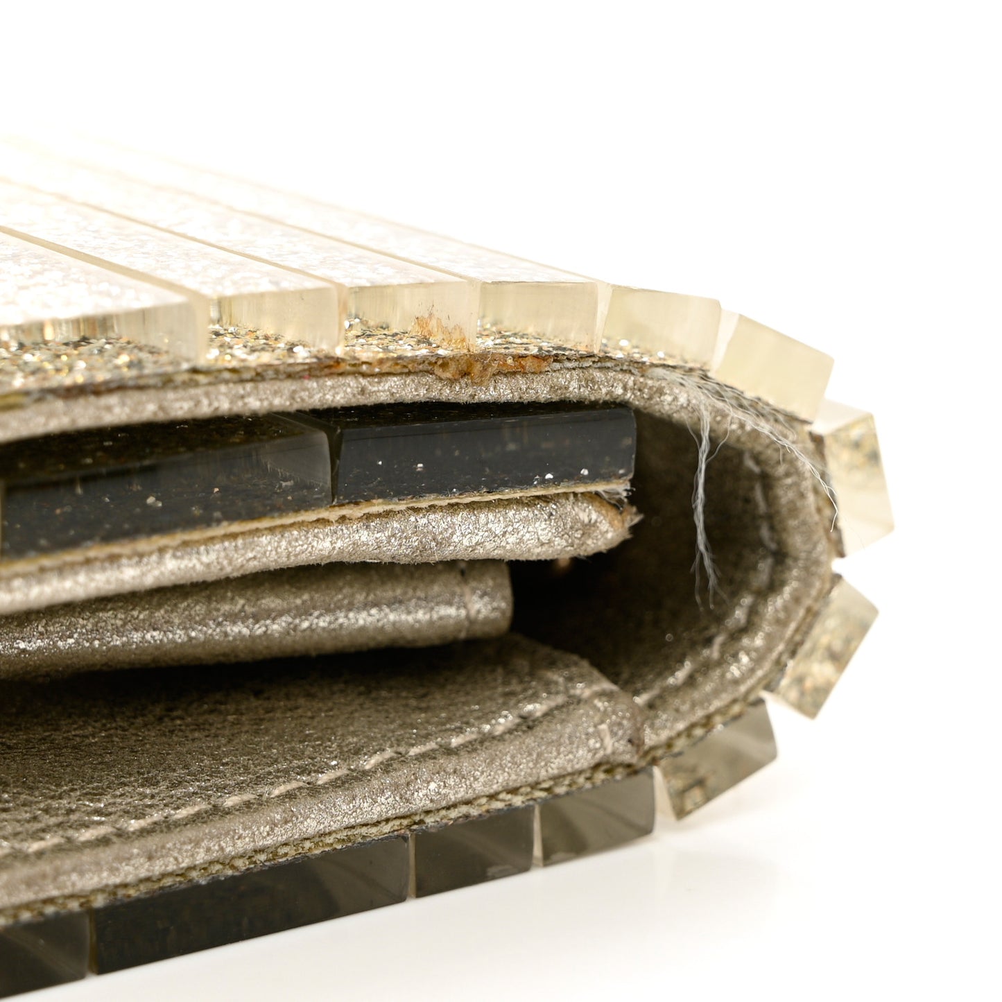 Acrylic Glitter Sweetie Clutch Champagne