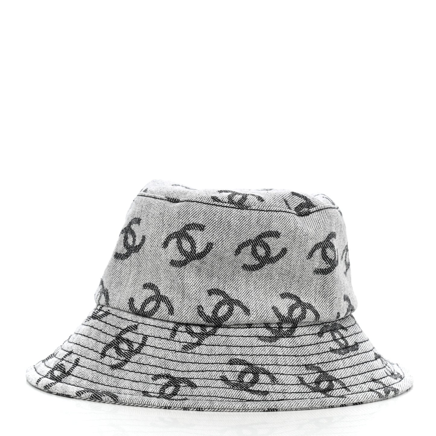 Denim CC Bucket Hat M White Black