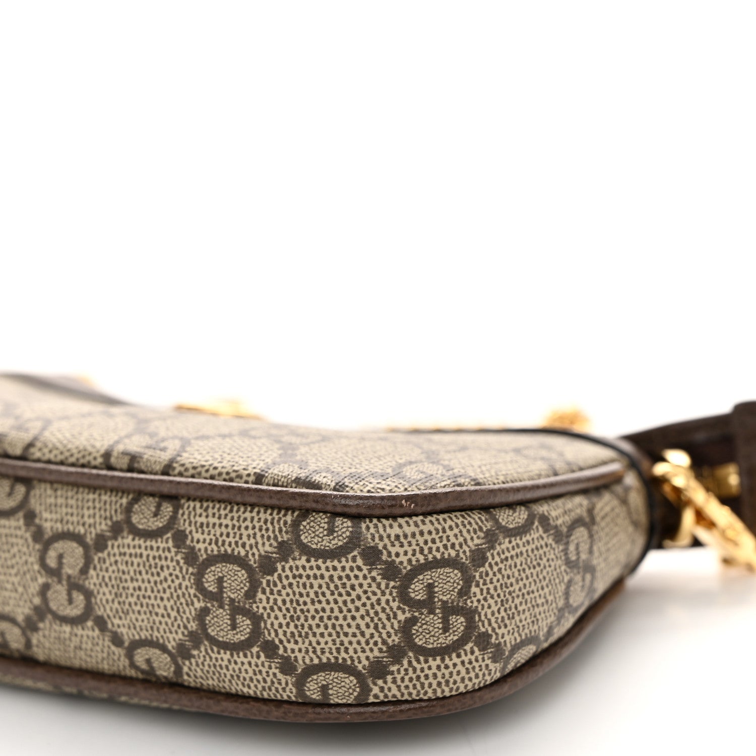 Gucci GG Supreme Monogram Textured Dollar Calfskin Mini Ophidia Chain Bag Beige Ebony 10 of 11
