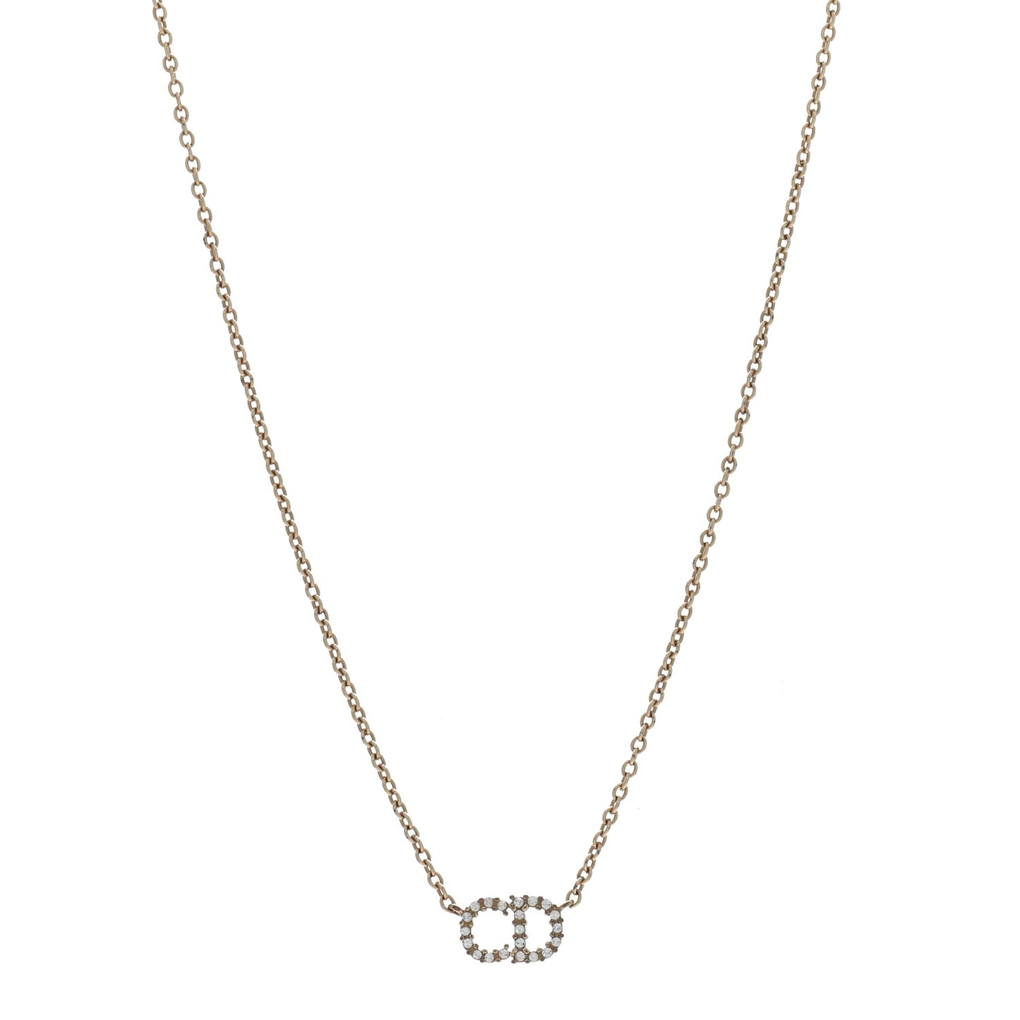 Metal Crystal Clair D Lune Necklace Gold