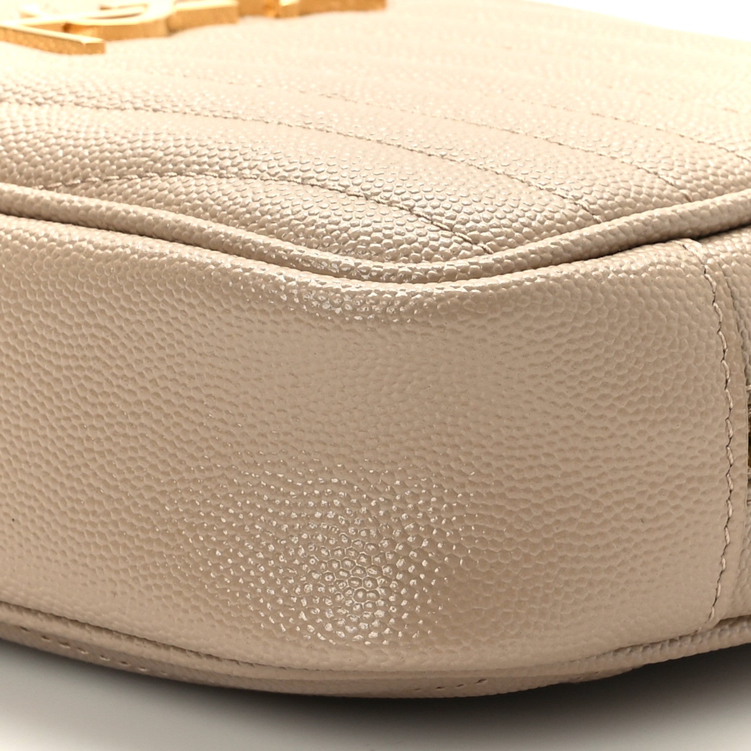 Saint Laurent Grain De Poudre Matelasse Monogram Mini Lou Camera Bag Dark Beige 9 of 10