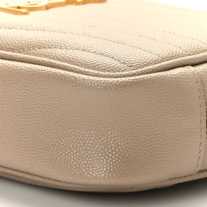 Saint Laurent Grain De Poudre Matelasse Monogram Mini Lou Camera Bag Dark Beige 9 of 10