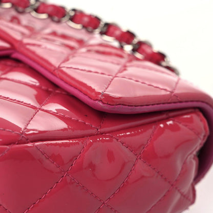 Chanel Patent Calfskin Quilted Mini Rectangular Flap Pink 12 of 16