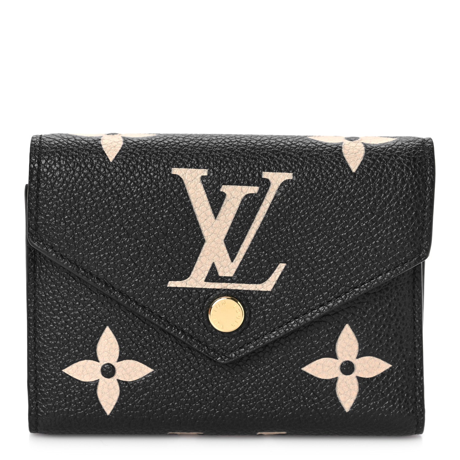 Louis Vuitton Empreinte Monogram Giant Victorine Wallet Black Beige 1 of 9