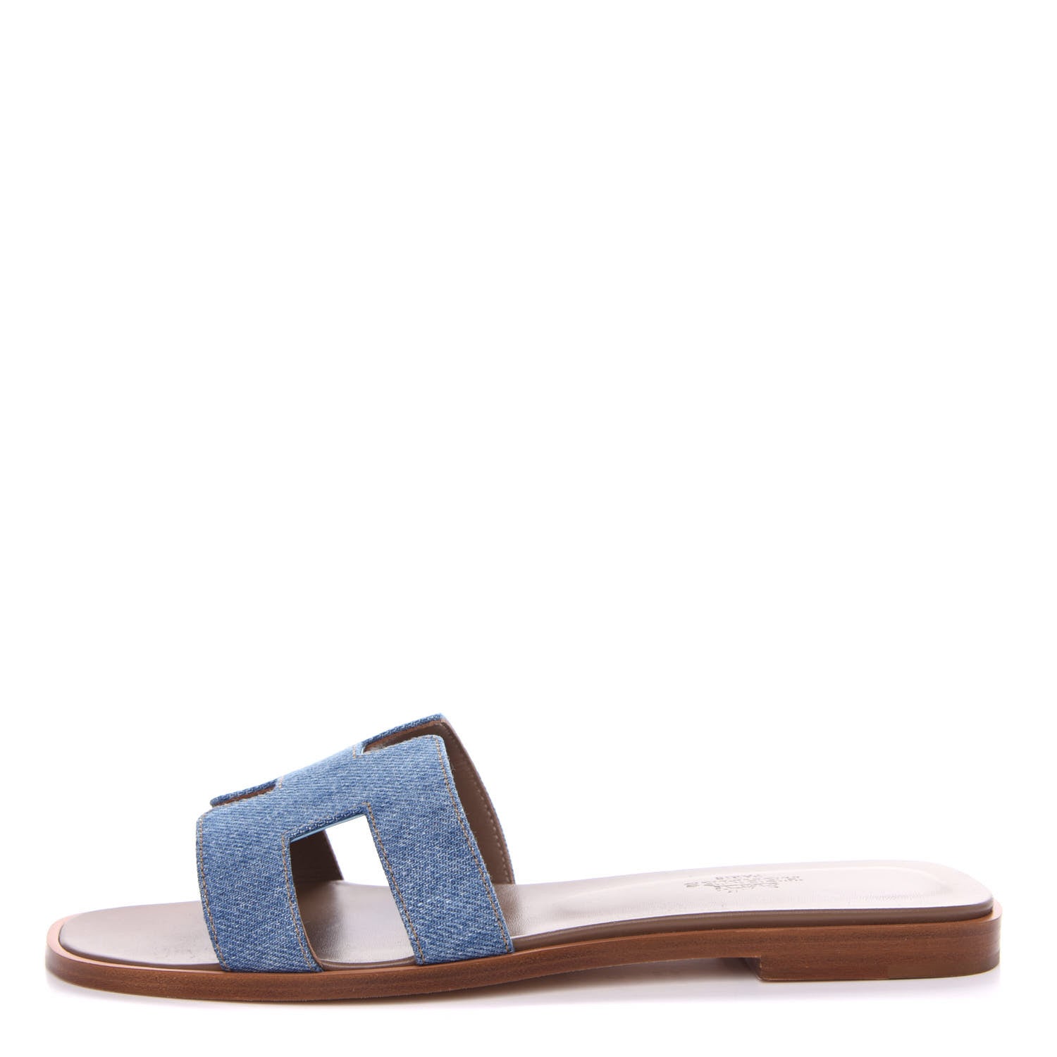 Hermes Denim Canvas Oran Sandals 36.5 Bleu Clair 1 of 11