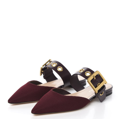 Christian Dior Technical Fabric D-Dior Ballerina Flat Mule 35.5 Rouge Black 3 of 9