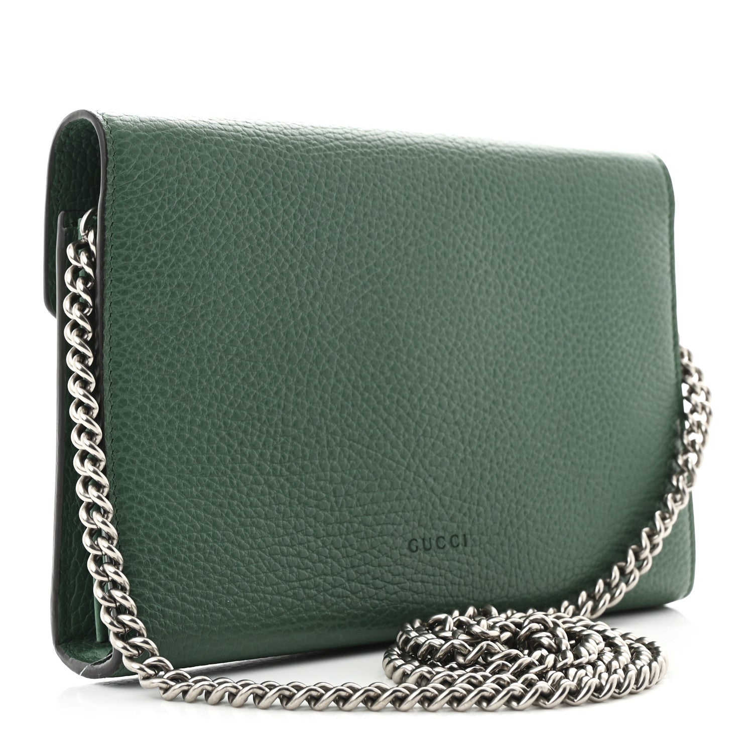 Gucci Calfskin Mini Dionysus Chain Wallet Emerald 3 of 11