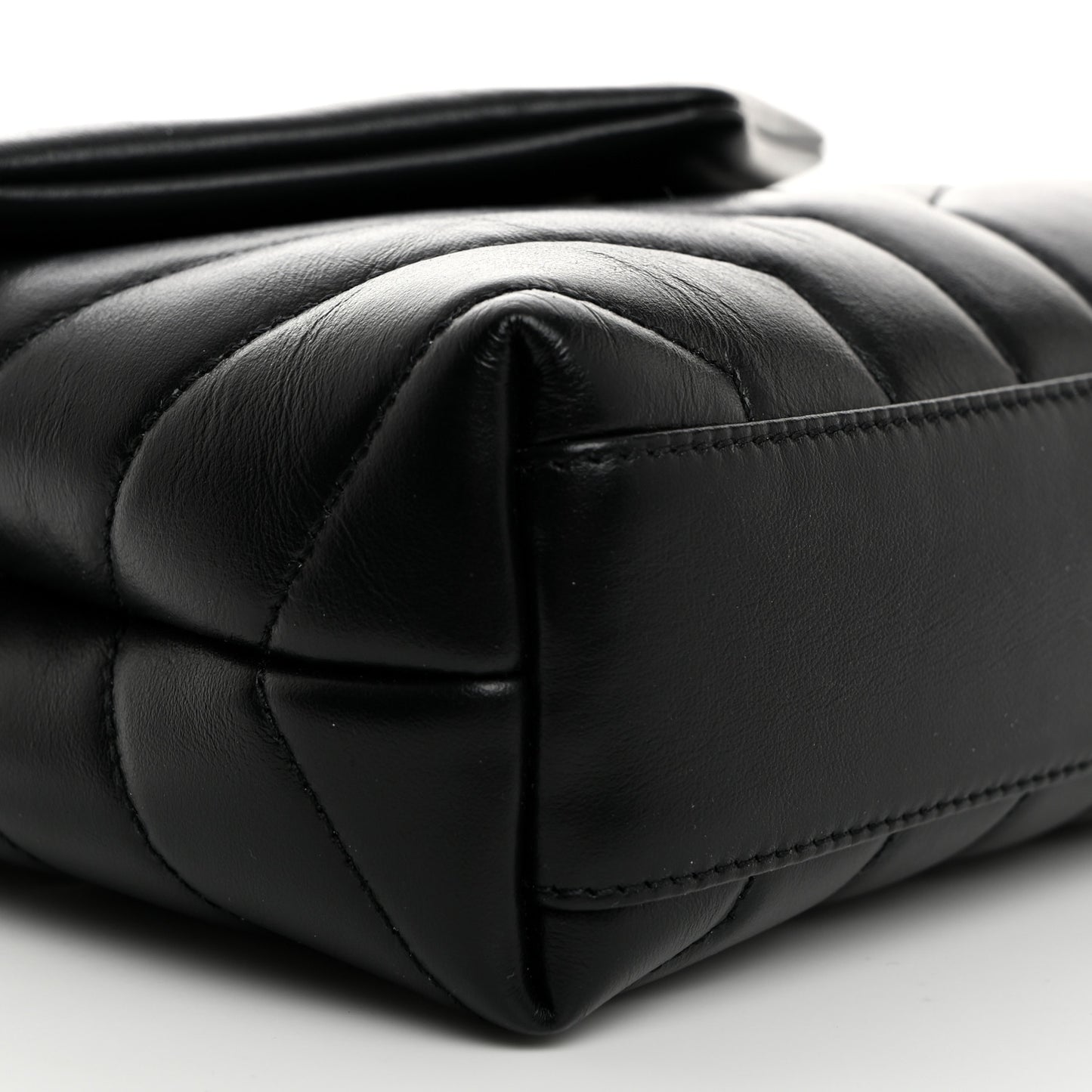 Calfskin Y Quilted Monogram Toy Loulou Crossbody Bag Black