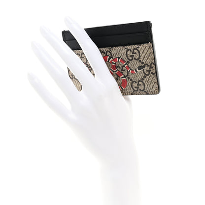 Gucci GG Supreme Monogram Kingsnake Card Holder Beige Black 2 of 7